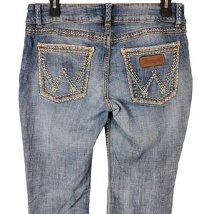 Wrangler Womens SZ 9/10 Bootcut Jeans Blue Embroidered Western Cowgirl Rodeo